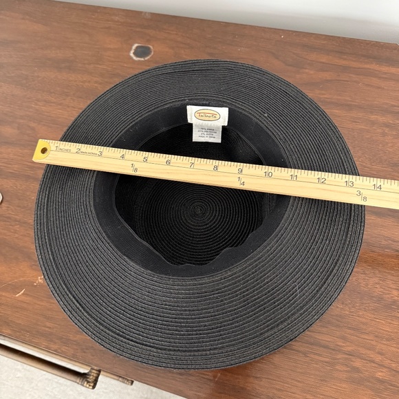 TALBOTS WIDE BRIM HAT COASTAL RESORT SUMMER BLACK POOLSIDE BEACH VACATION VIBES - Picture 7 of 8